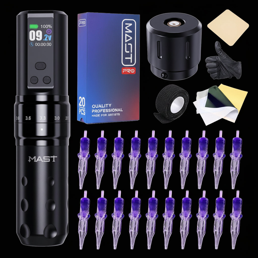 Tattoo Kit | Dragonhawk Mast Fold 2 Pro Machine Pen Wireless Professional Bundle