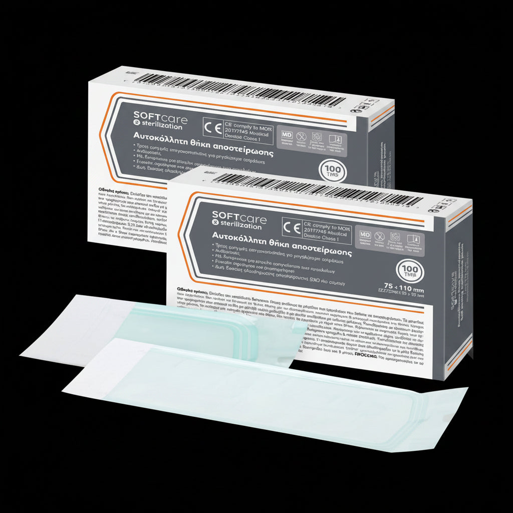 Self Sealing Sterilization Pouches Soft Care 90 x 260mm [70 x 205mm] (100 pcs)